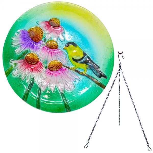 Bird Bath Hanging Glass Butterfly Trio